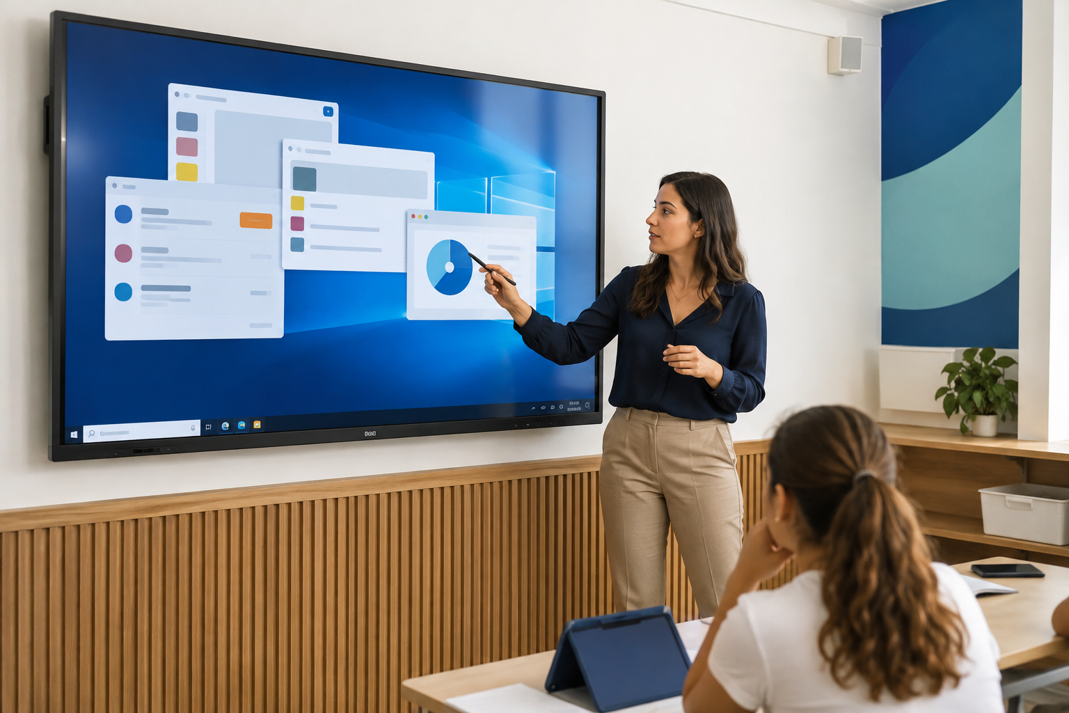 شاشة تفاعلية جدارية مع Windows